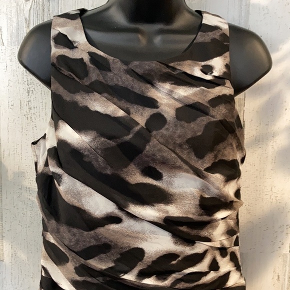 NWT/Ann Taylor Dress /Ruched Animal Print/Size 8 - Picture 4 of 12